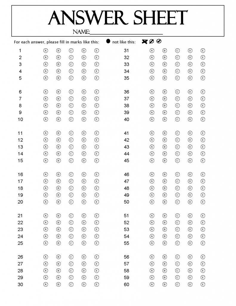 sample answer sheet for let exam