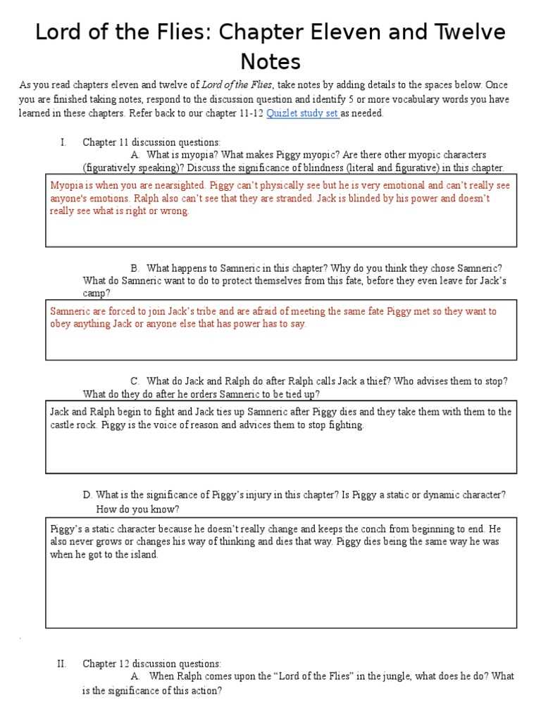 lord of the flies review questions and answers