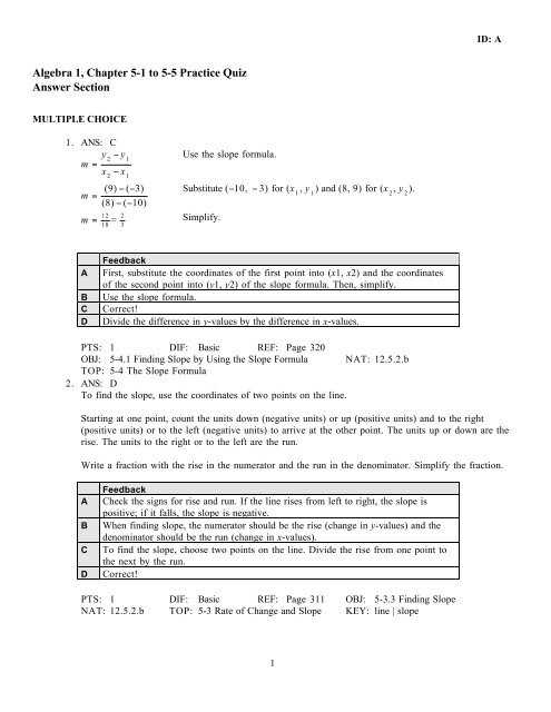 algebra 1 chapter 3 answers