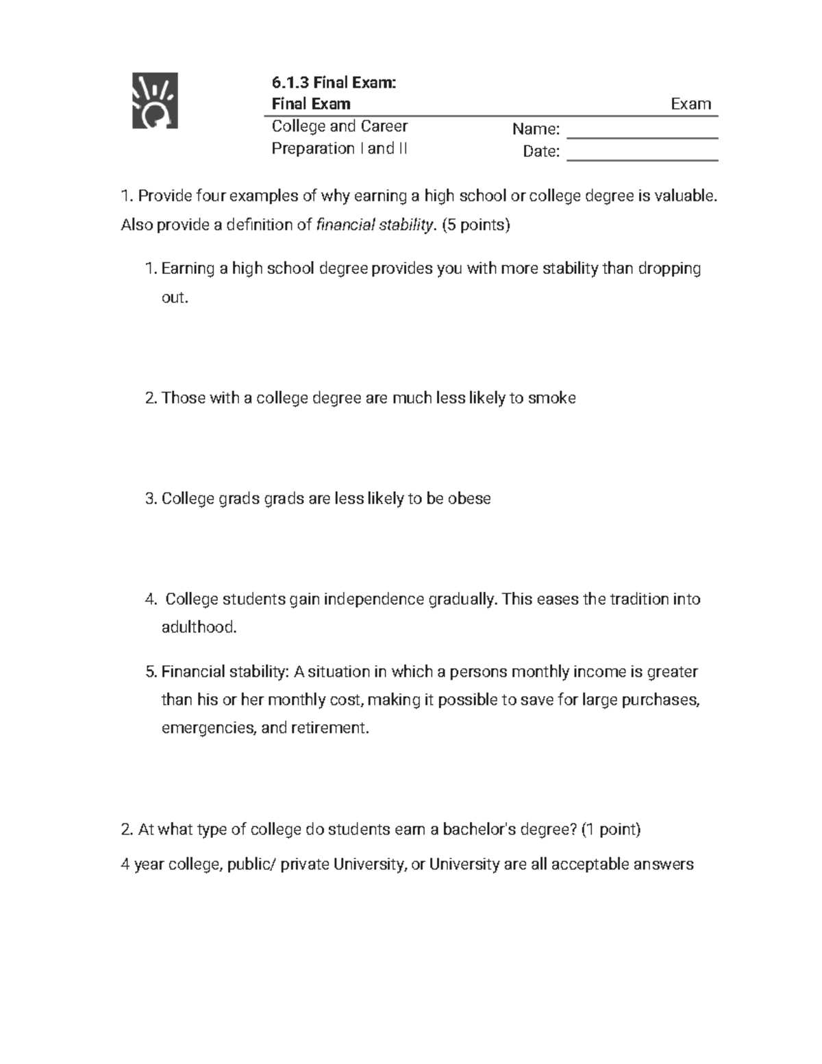 us history final exam semester 2 answers