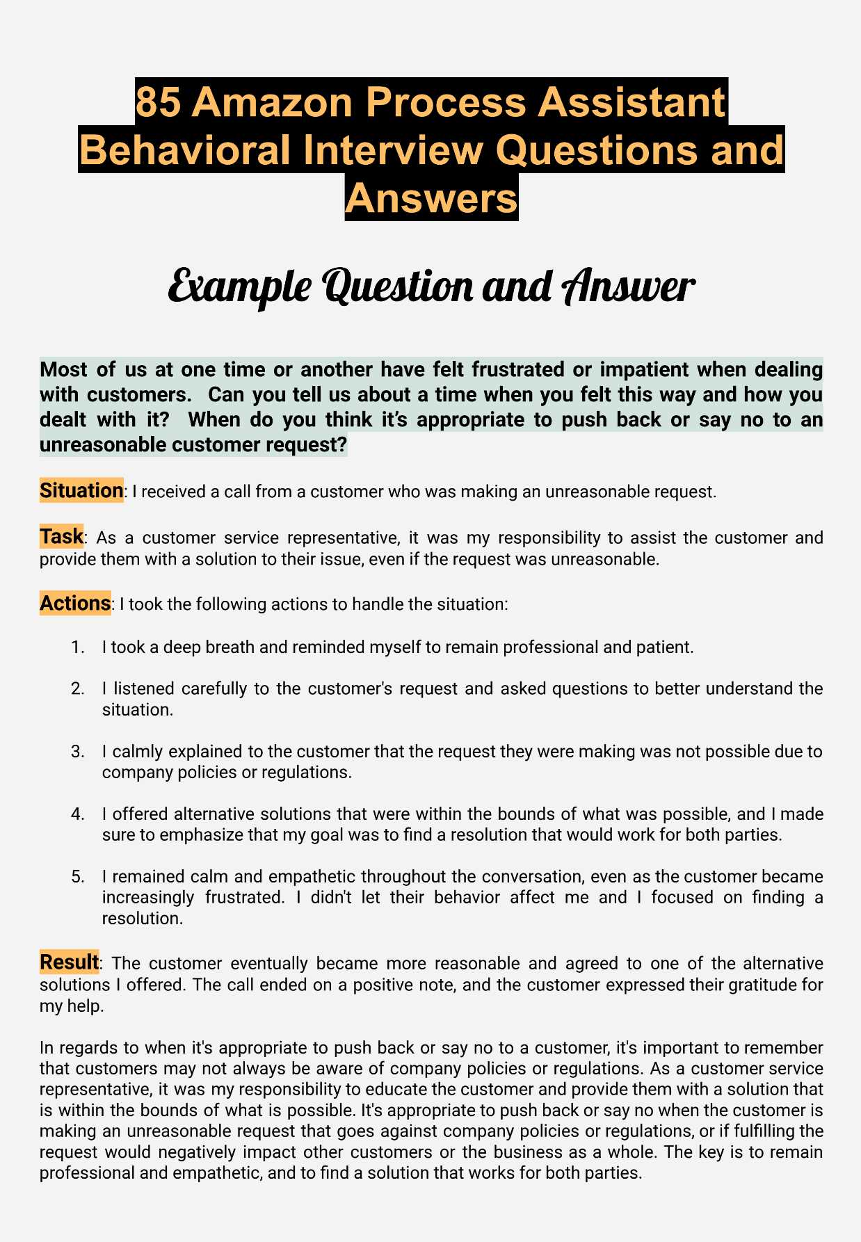 amazon job exam questions and answers