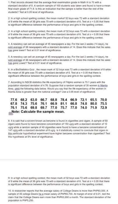 biostatistics final exam questions and answers