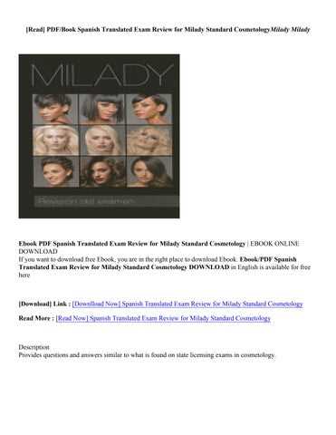 milady standard cosmetology exam review answers