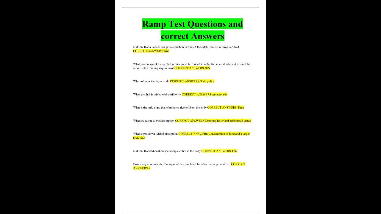 ramp certification pa ramp final exam answers