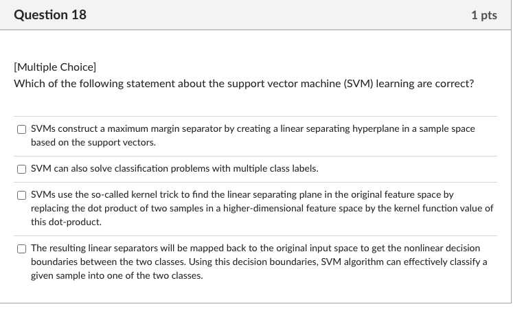 svm exam questions and answers