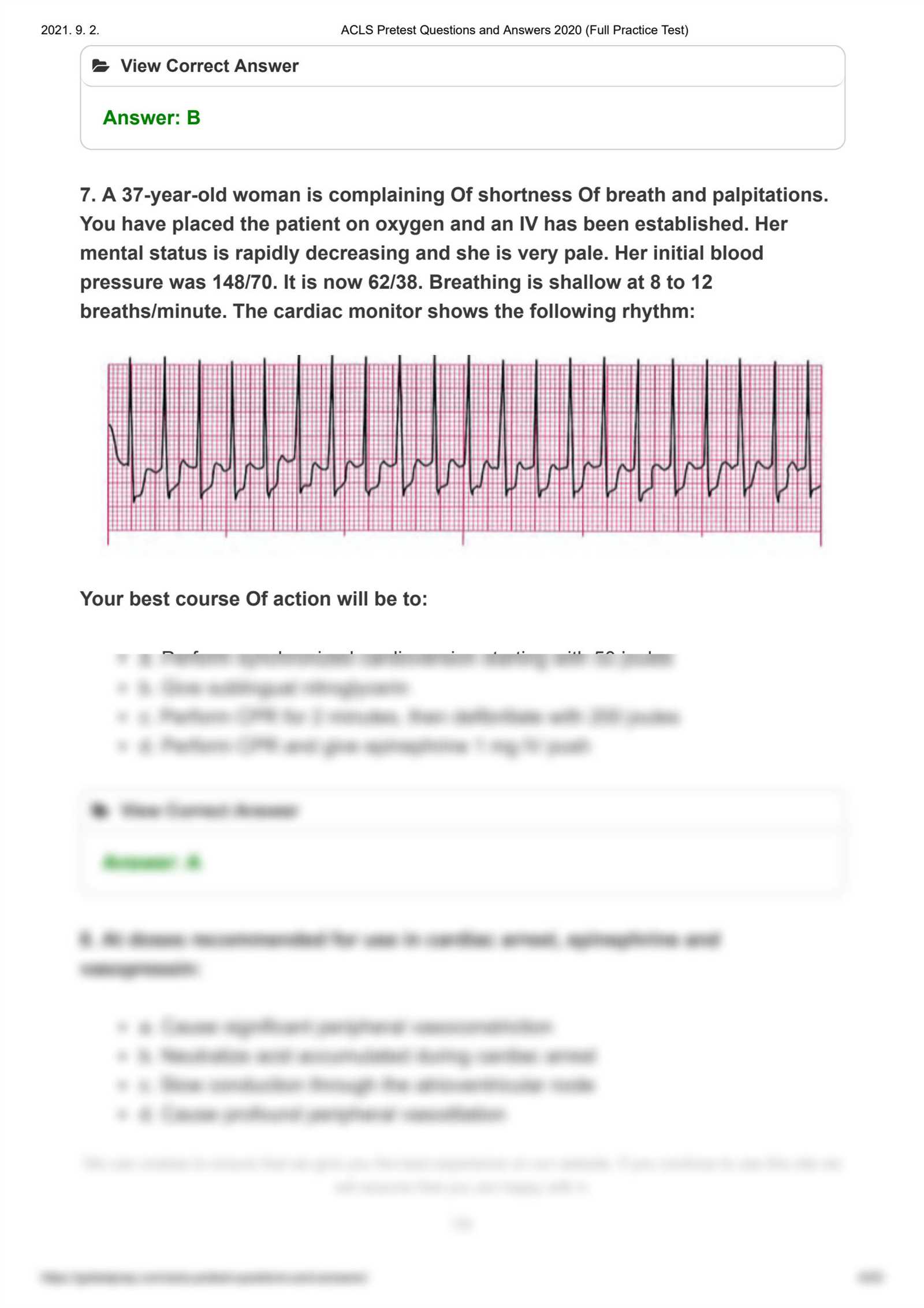 acls exam answers