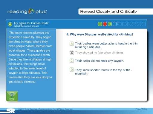 reading plus answers level d