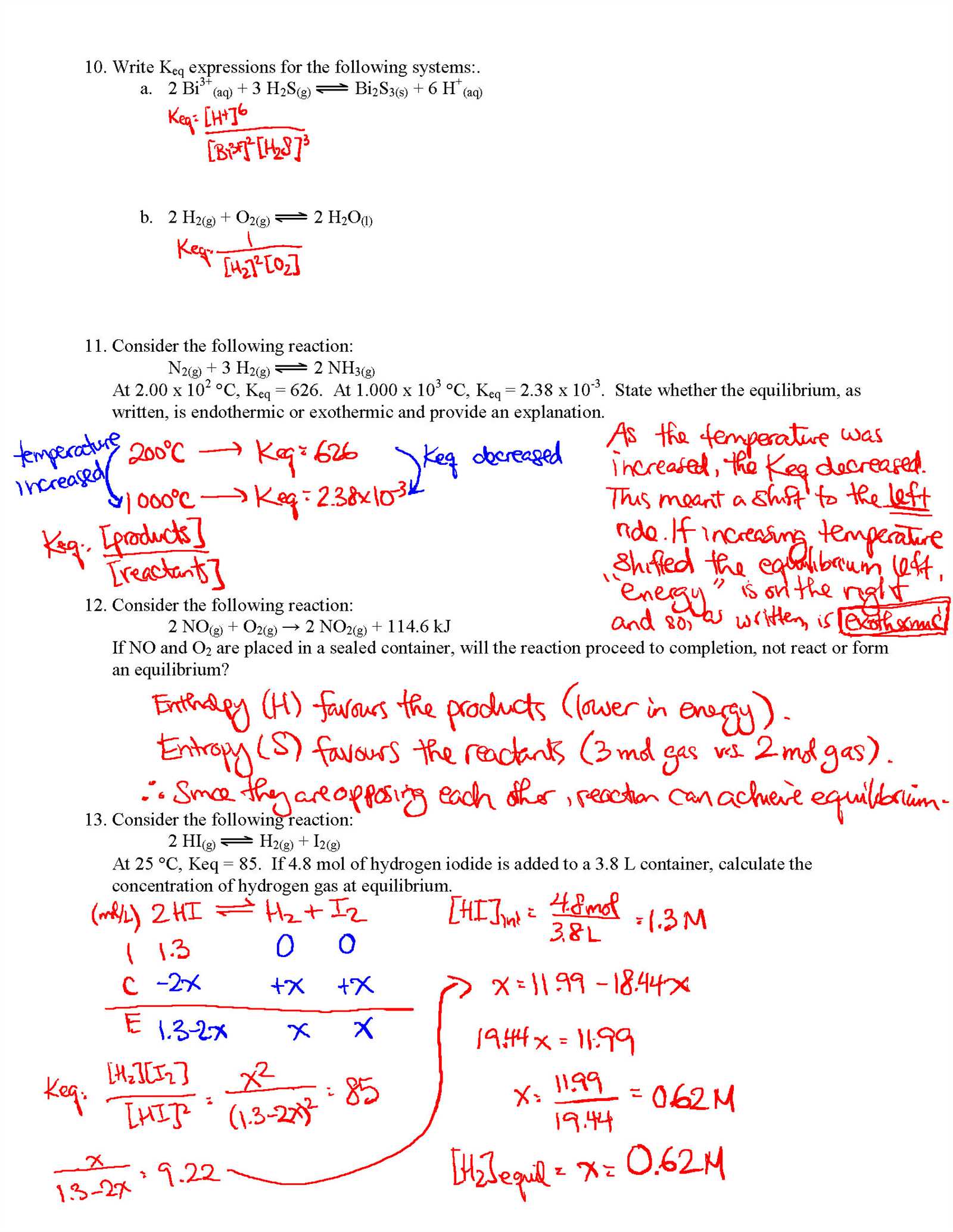 chemistry exam review answers