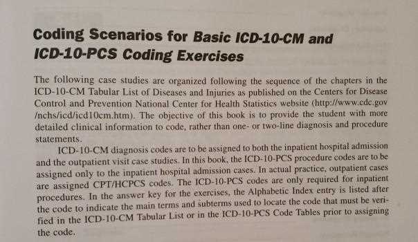 icd 10 coding exercises with answers