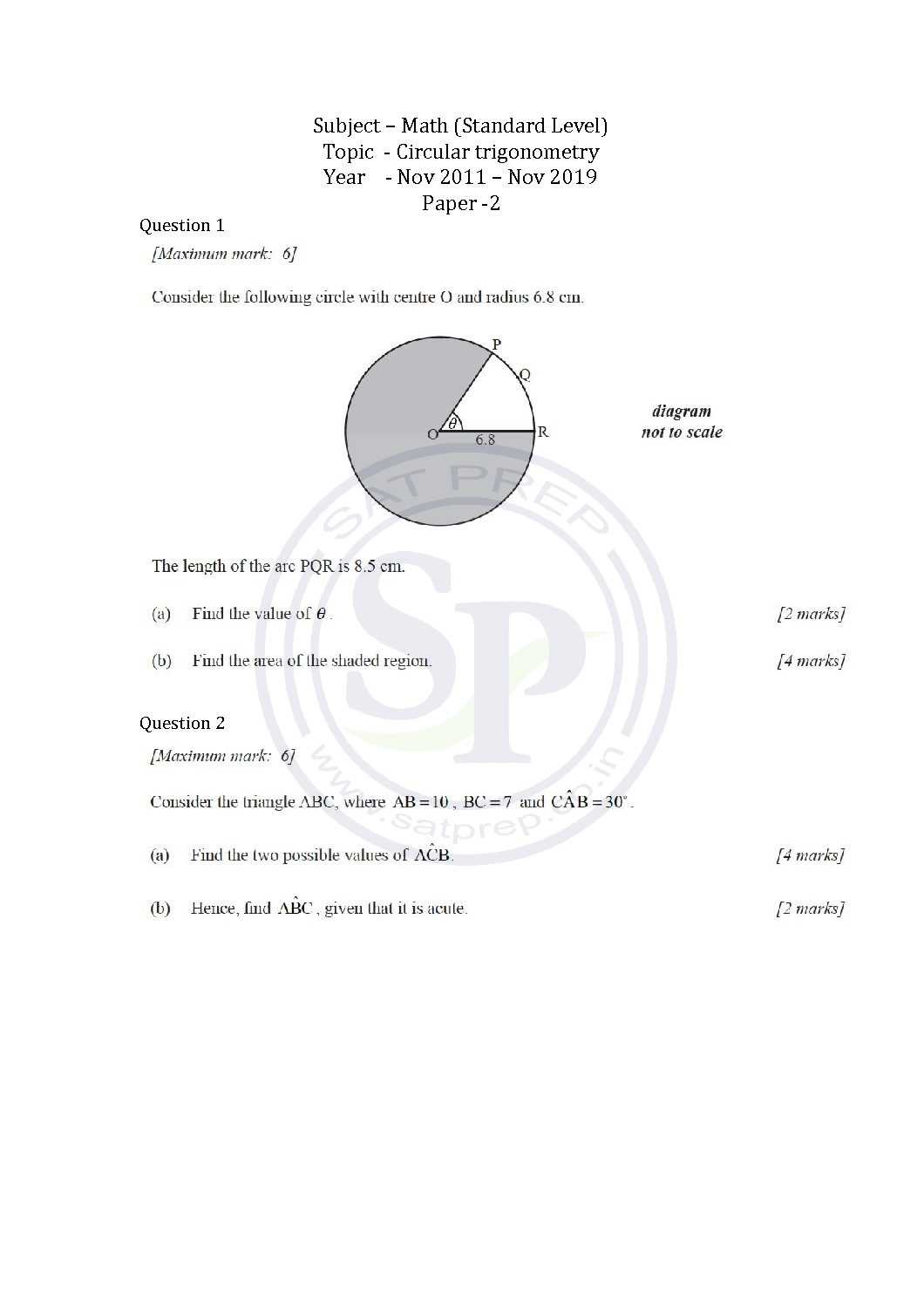 ib math past paper