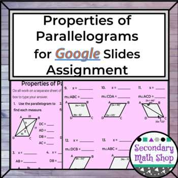 properties of parallelograms answer key