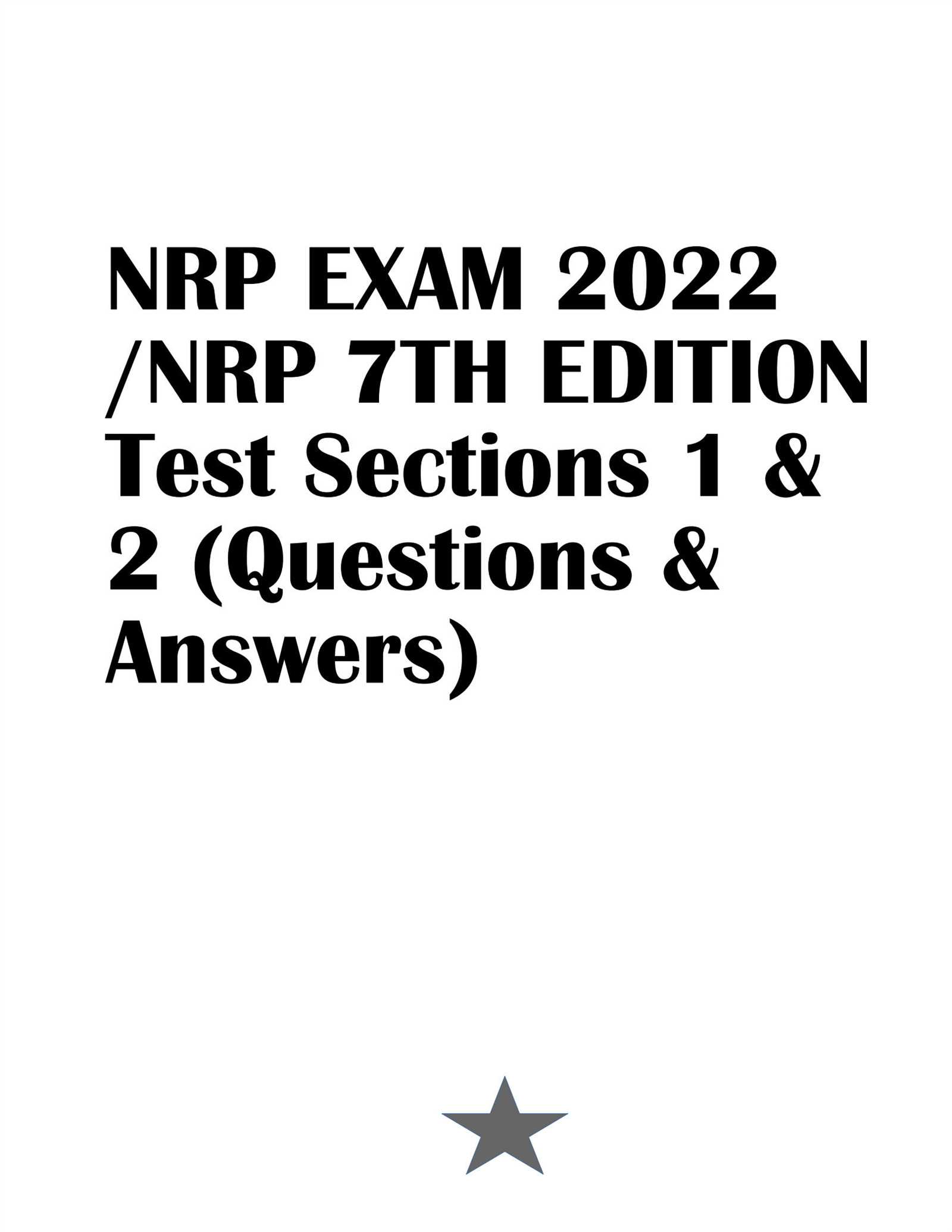 nrp questions and answers