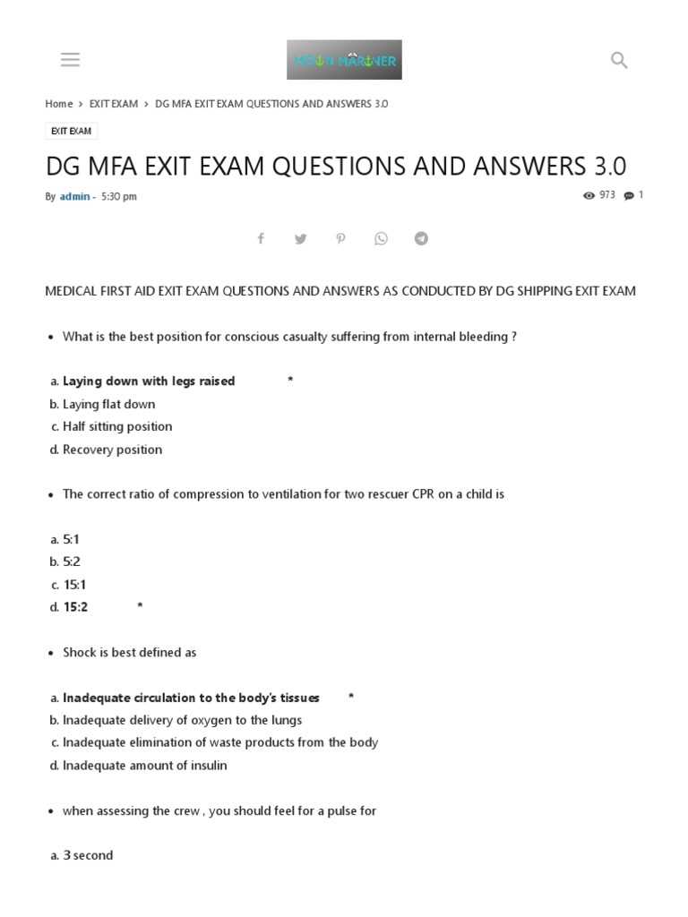 dot exam questions and answers