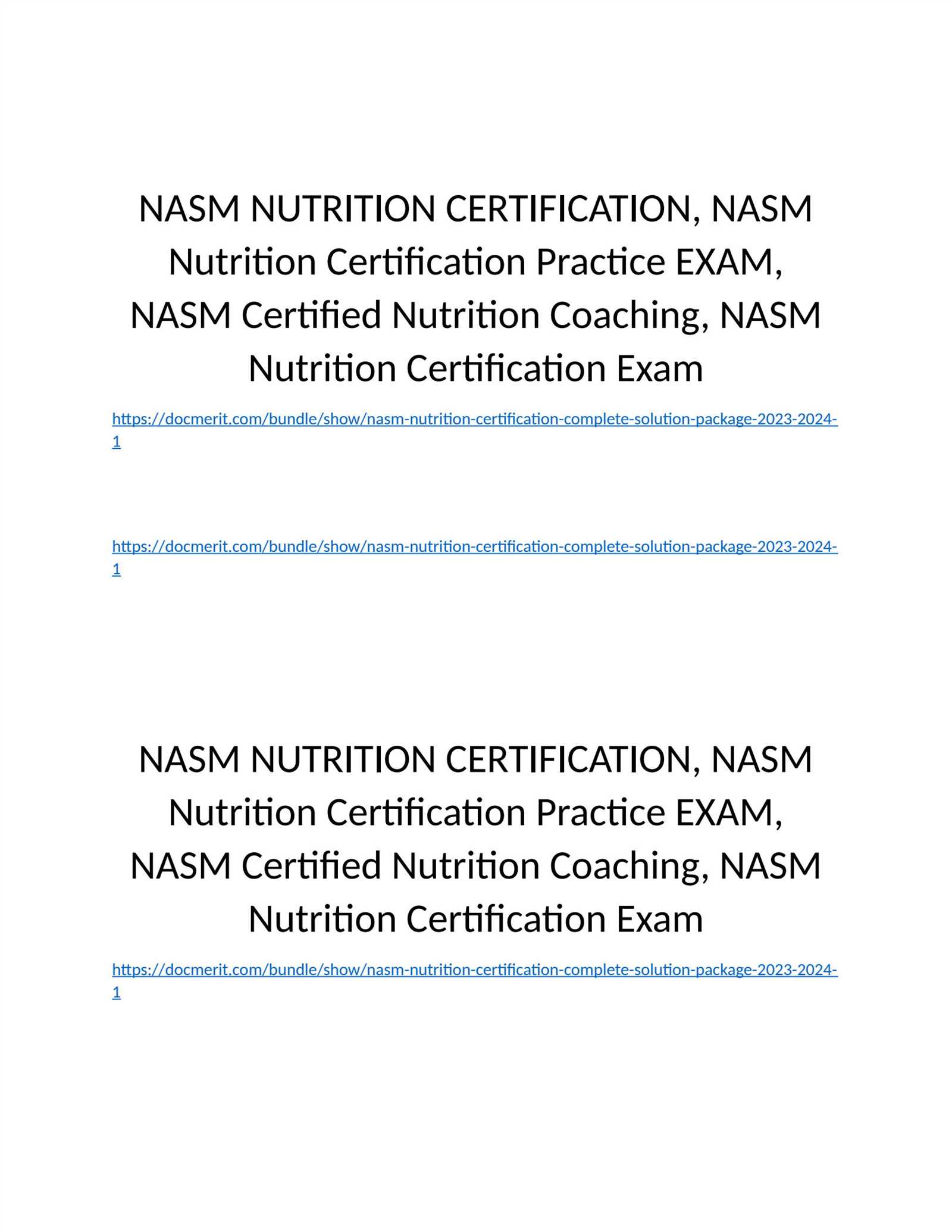 nasm nutrition exam answers