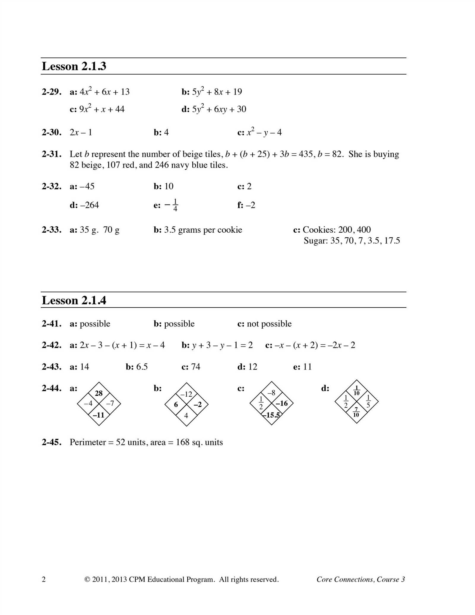 core connections course 3 chapter 3 answers