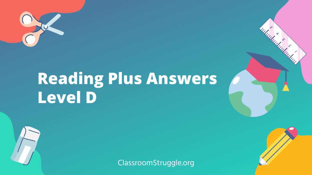 reading plus answer key level d