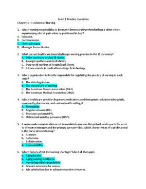 nursing 101 exam 1 questions