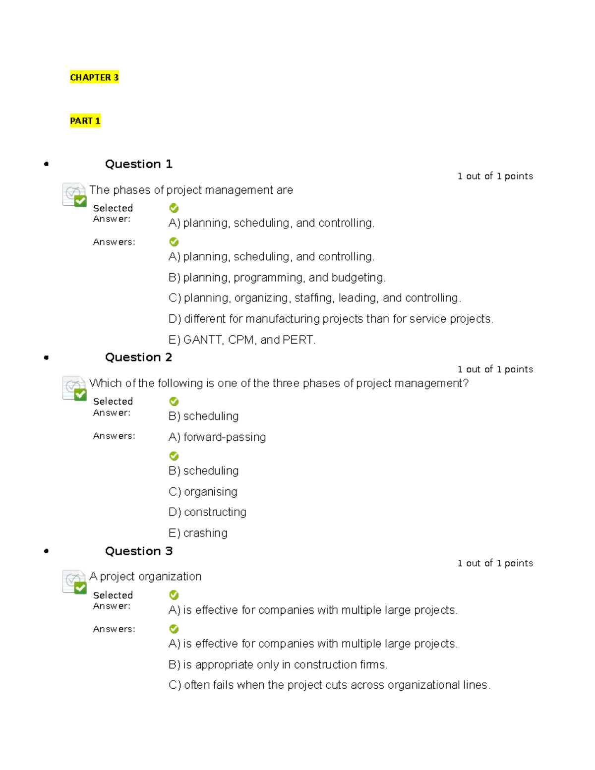 cpm selected answers