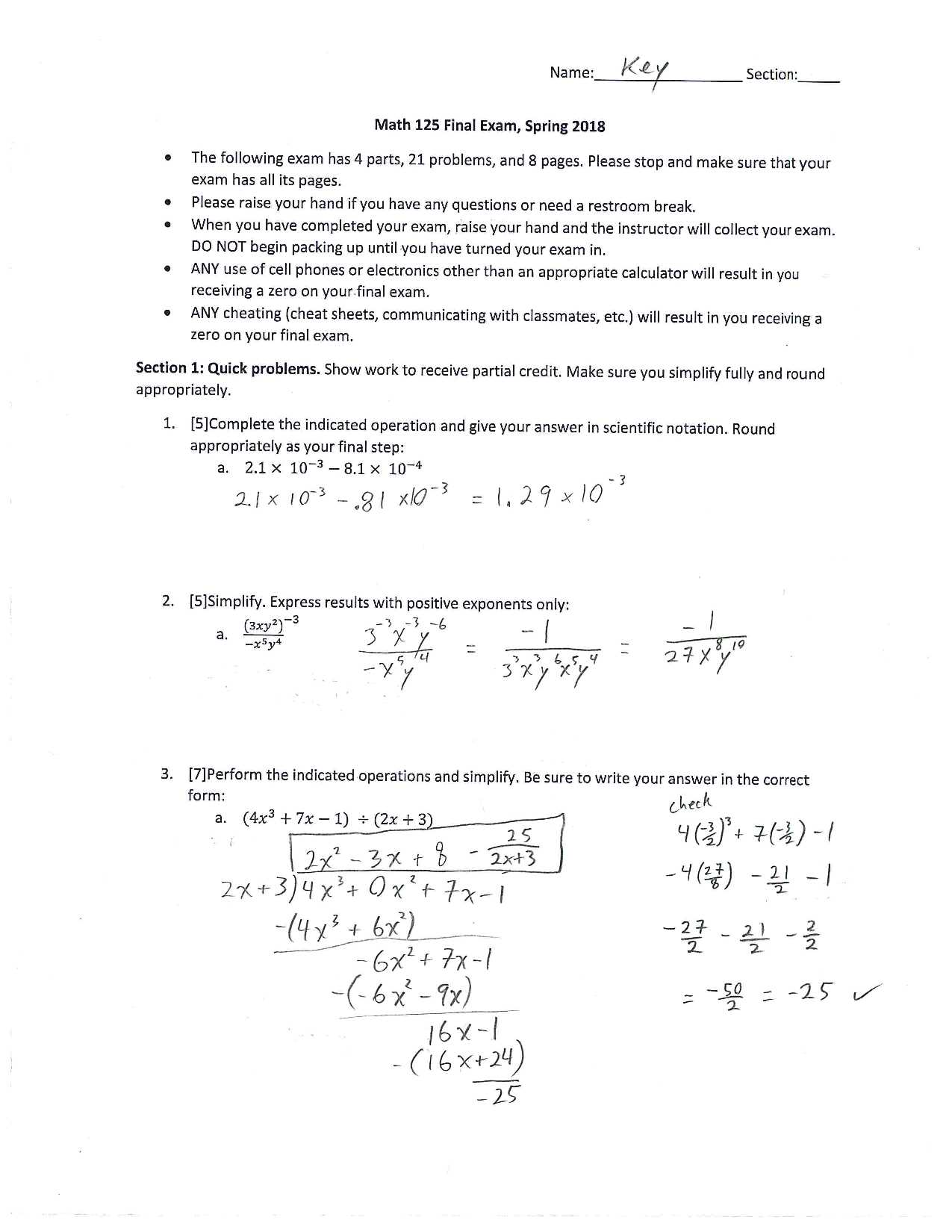 is 5a final exam answers