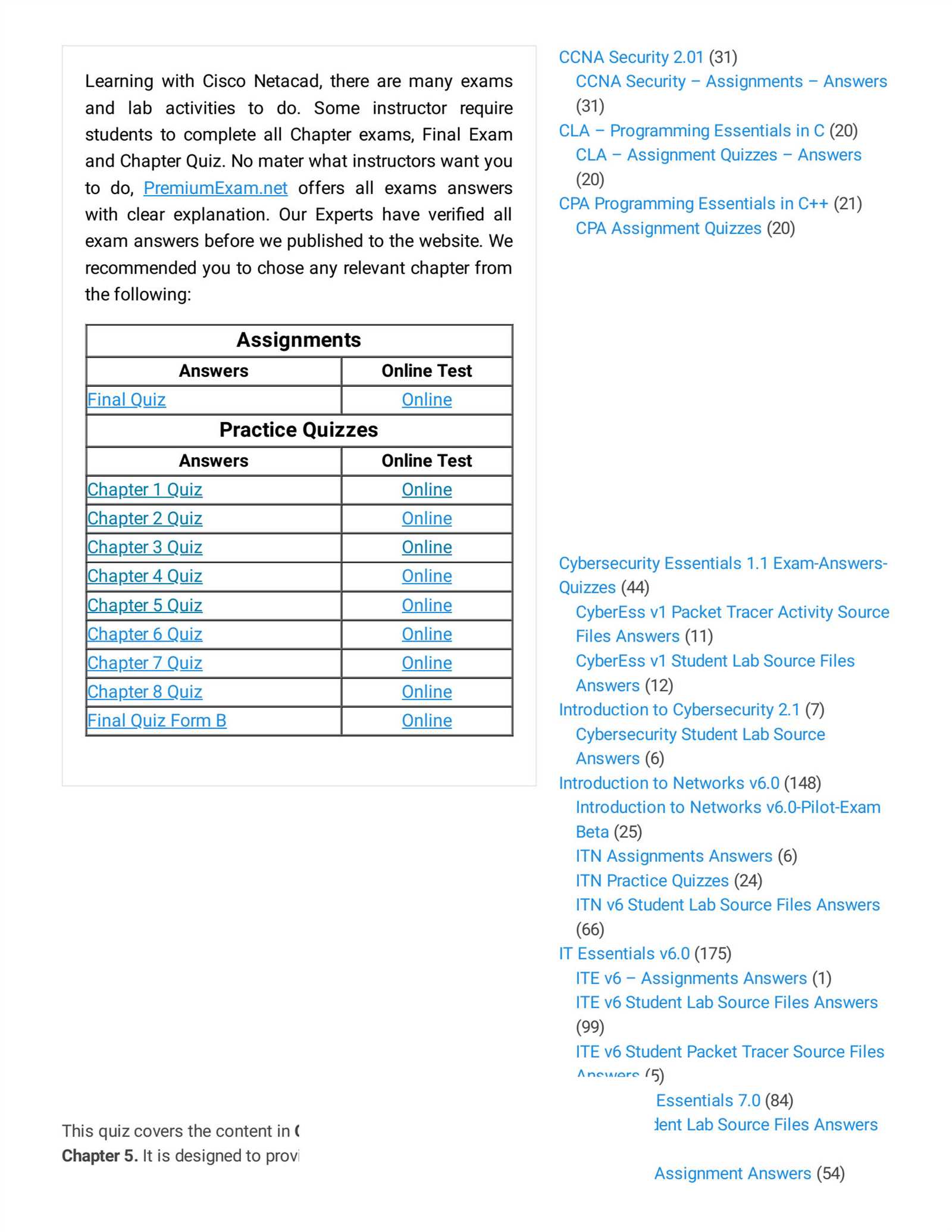 cisco ite chapter 5 exam answers