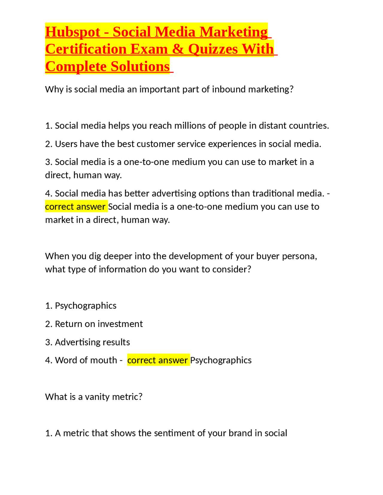 digital advertising hubspot exam answers