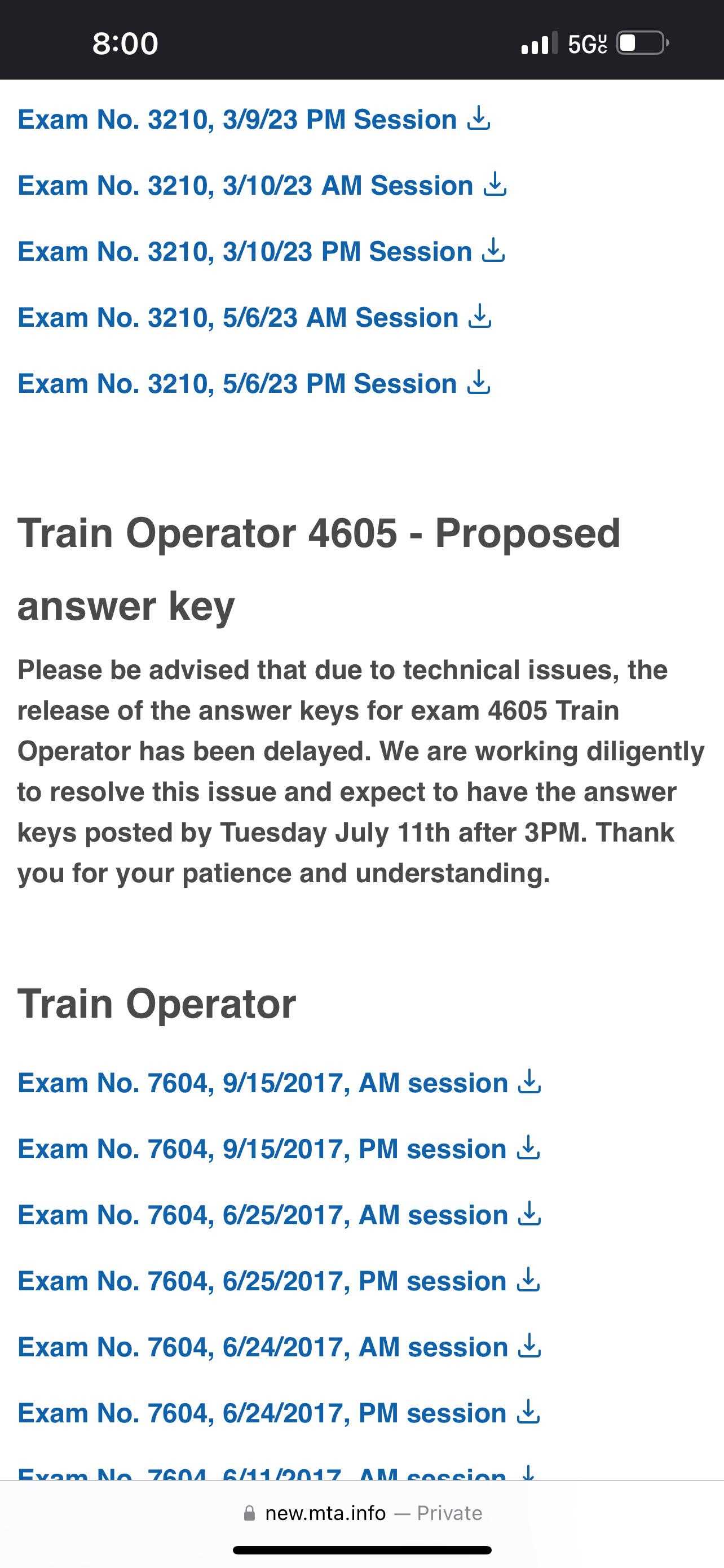 conductor exam mta