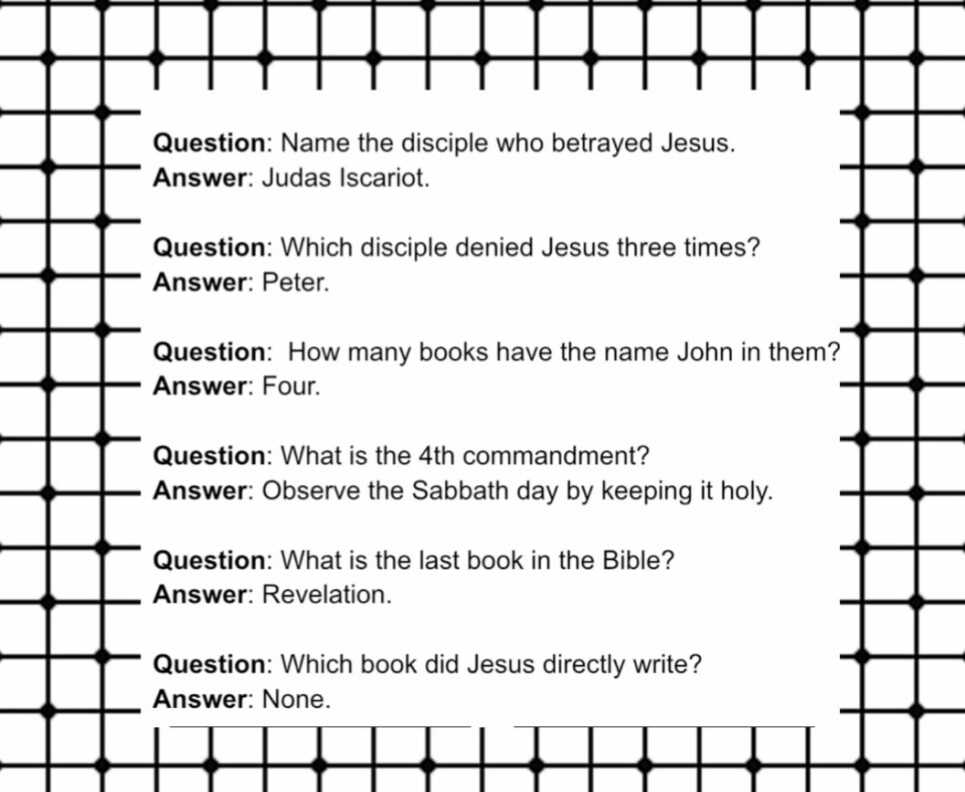 fun bible trivia questions and answers