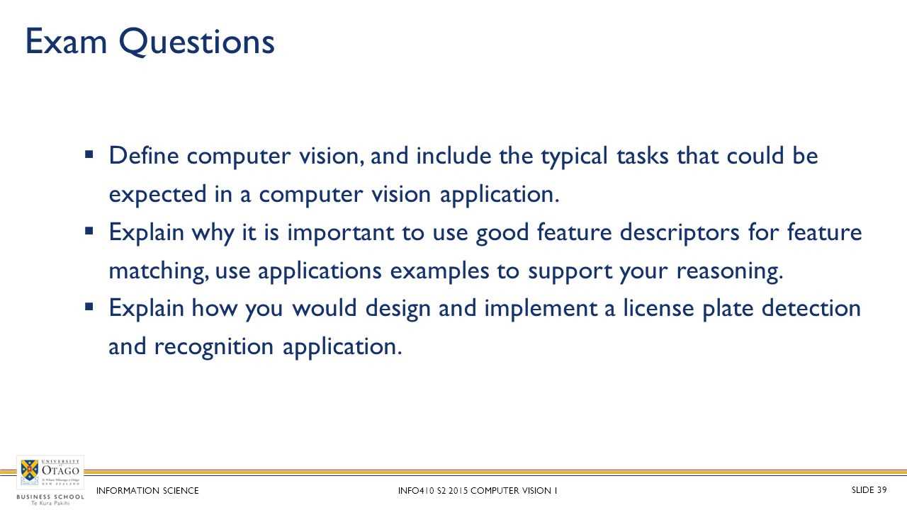 computer vision exam questions and answers