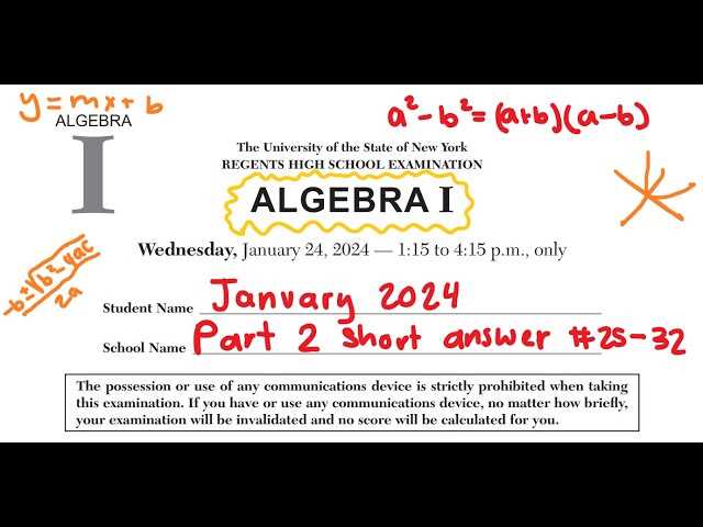 algebra regents january 2025 answers