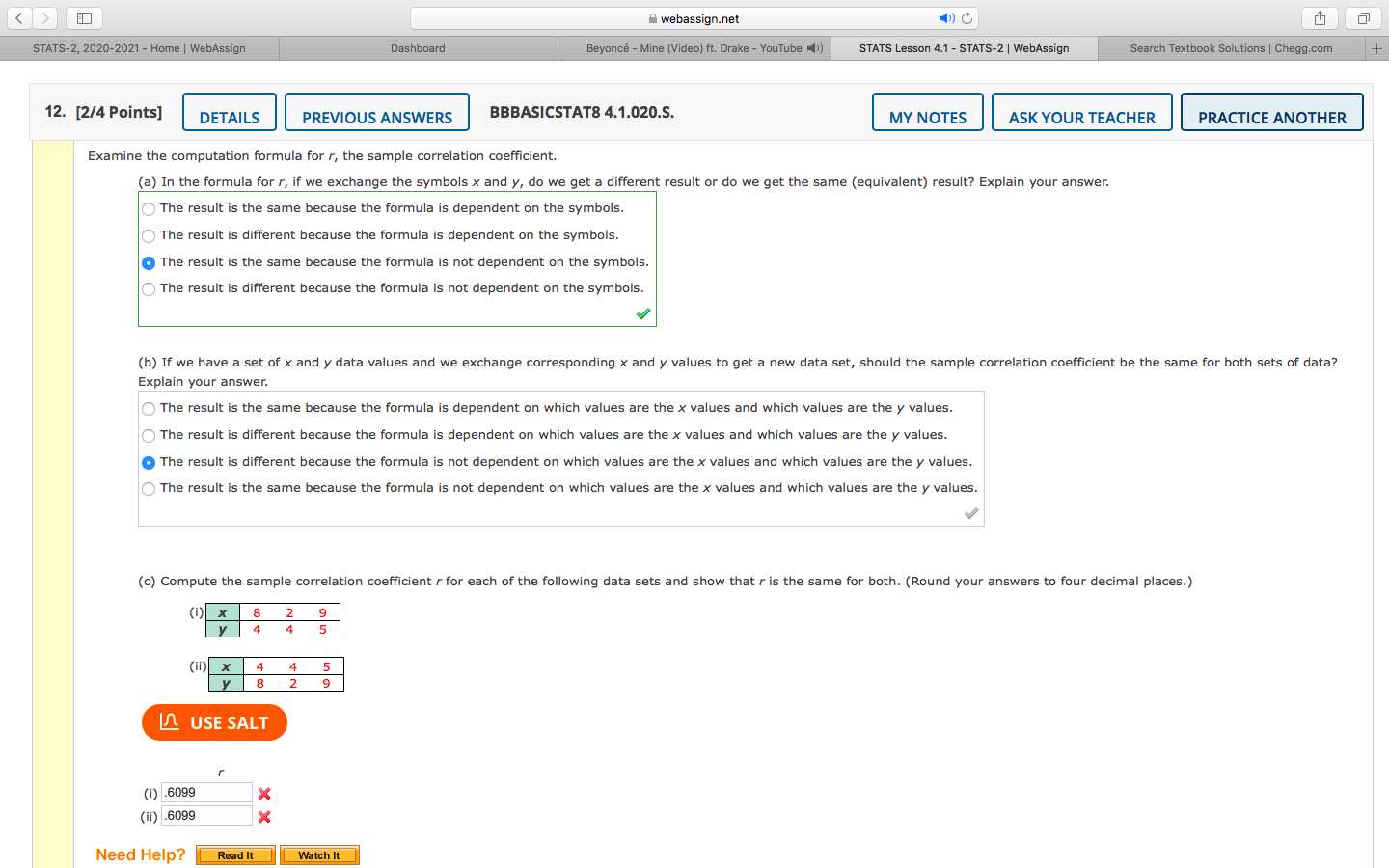 webassign statistics answers