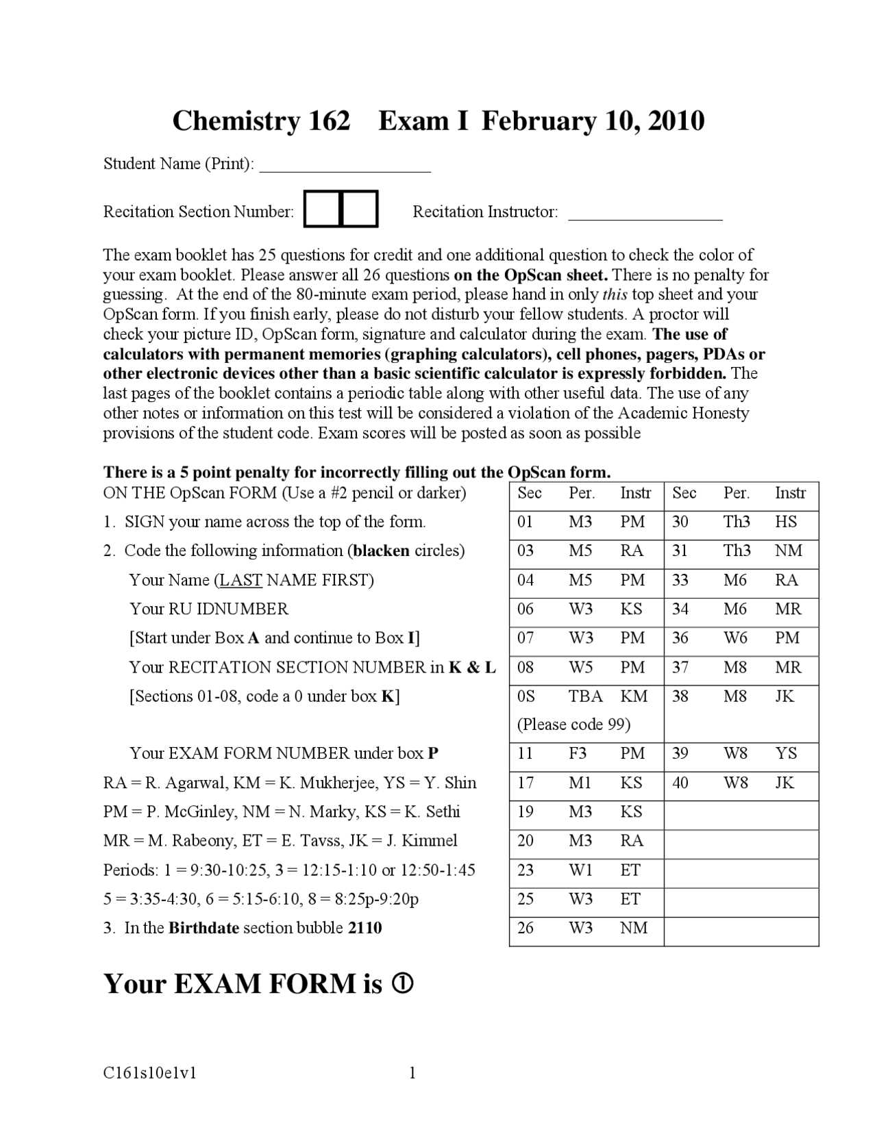 general chemistry 1 exam 1