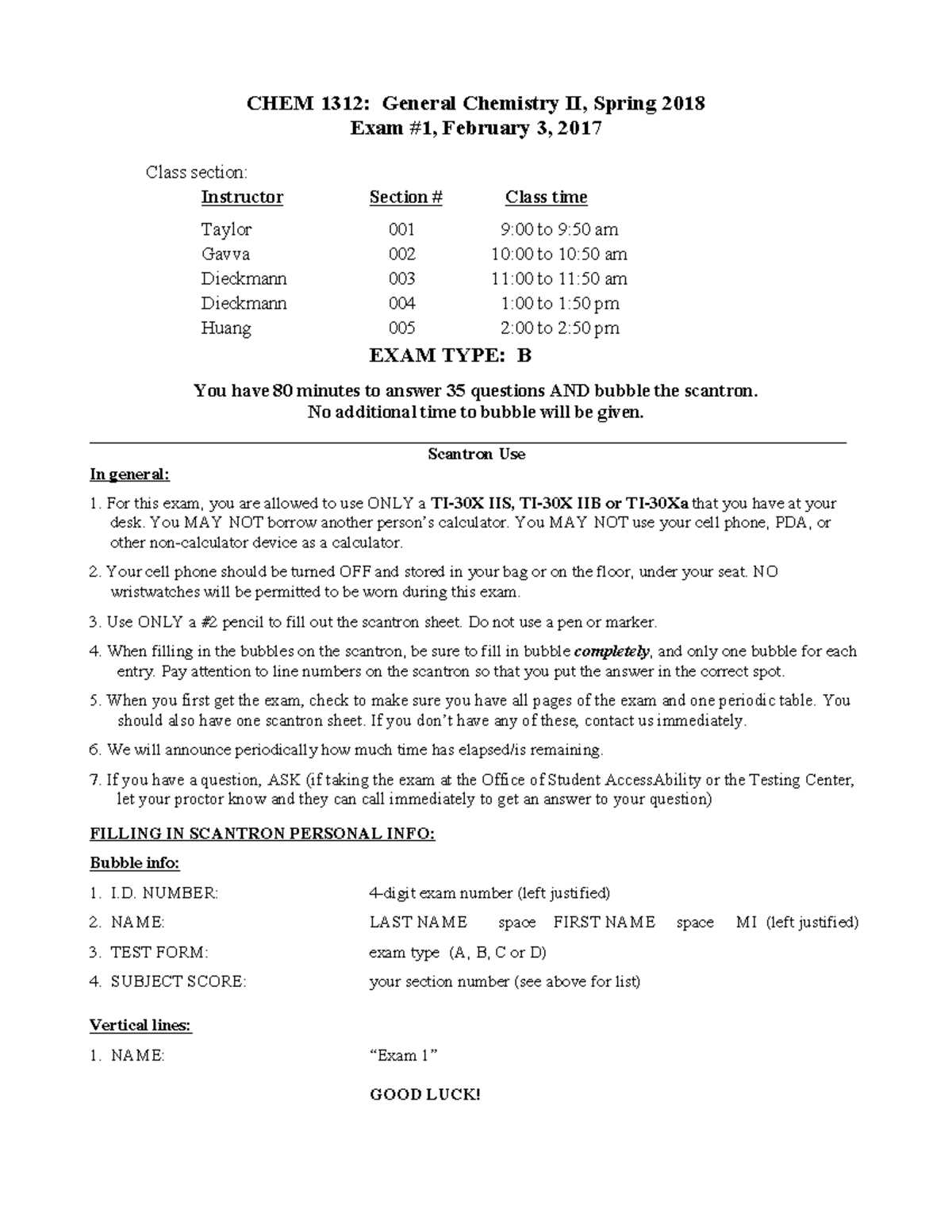 general chemistry 1 exam 1