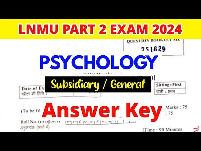 general psychology exam 2 answer key