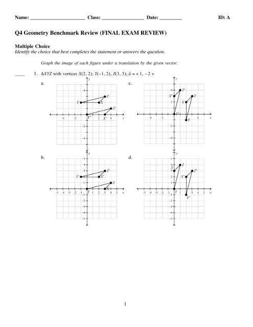 geometry a final exam review packet answers