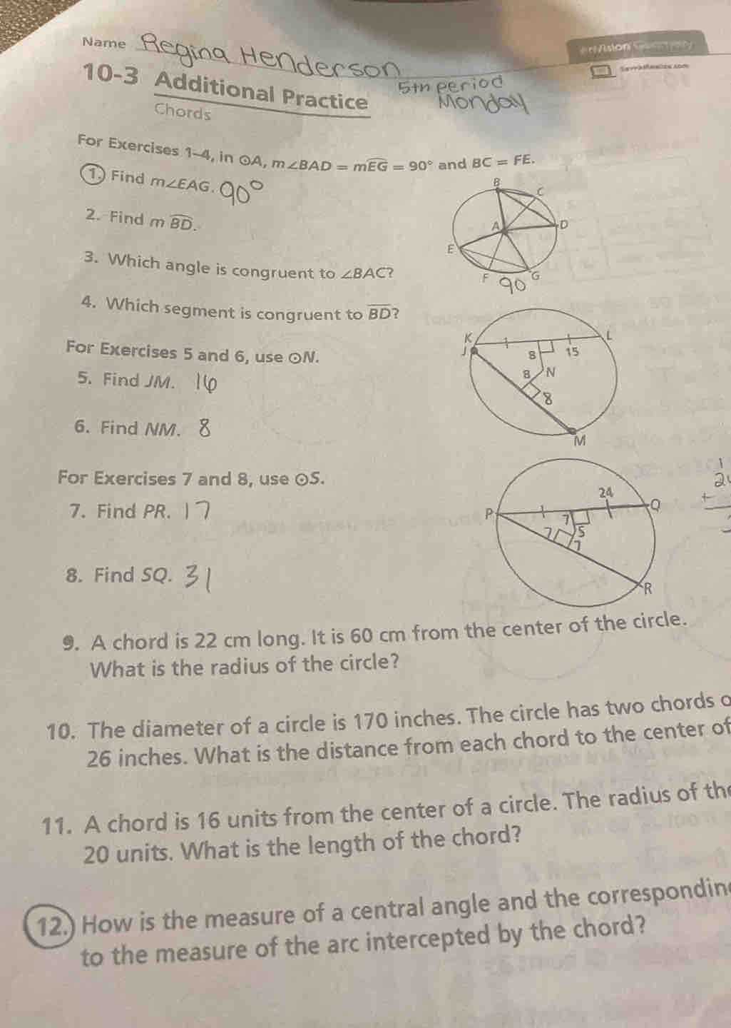 geometry extra practice answers