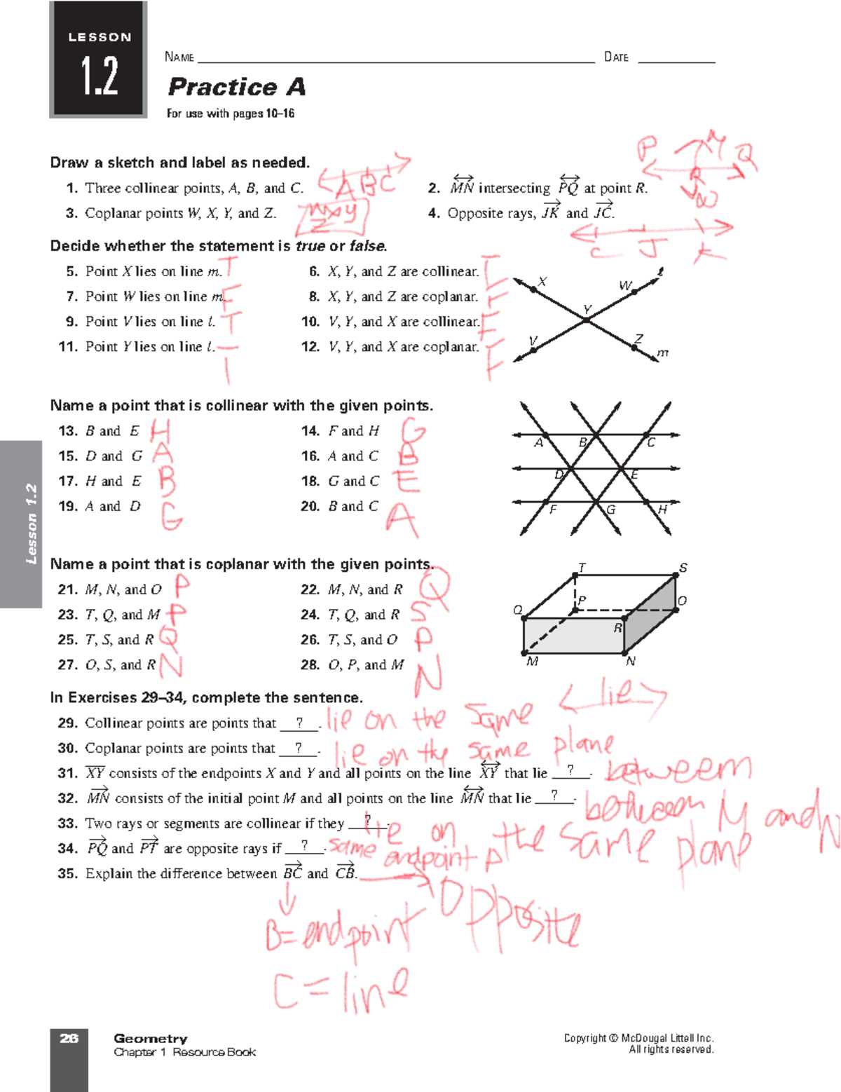 geometry practice book answers