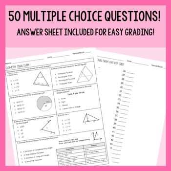 geometry semester 1 exam answer key