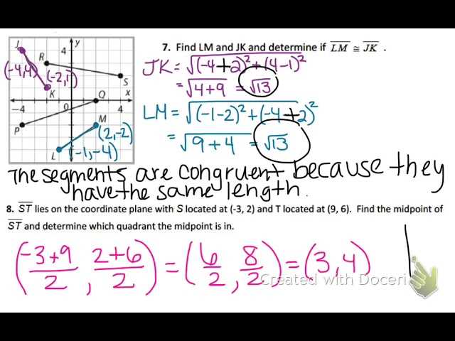 geometry unit 1 review answers