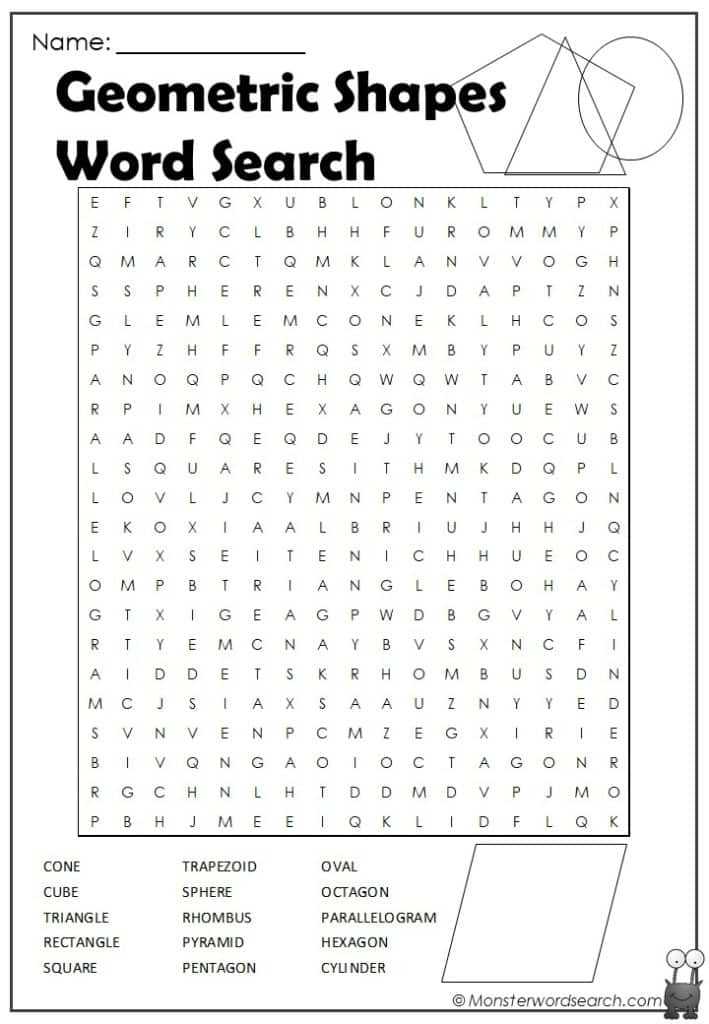 geometry vocabulary word search answers