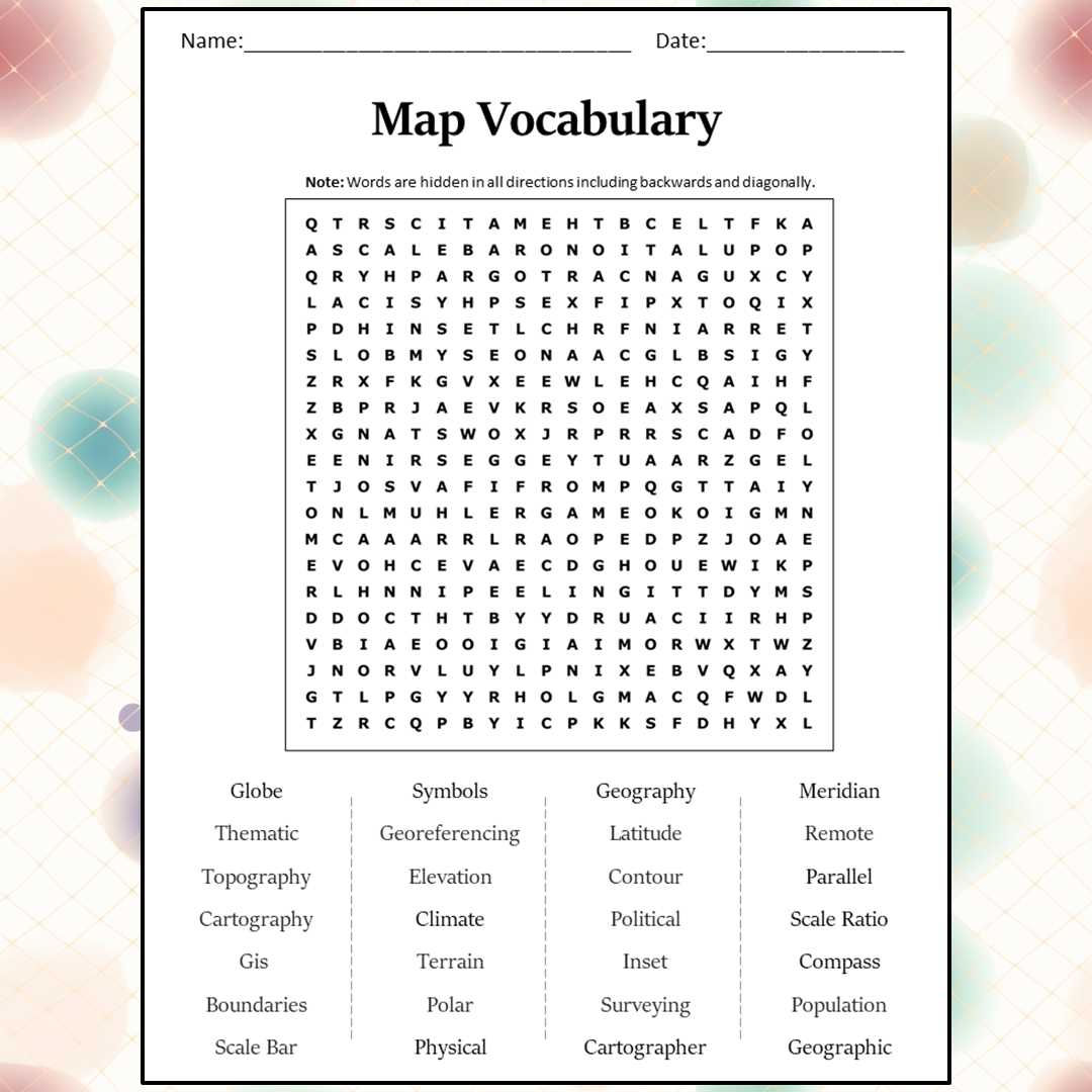 geometry vocabulary word search answers