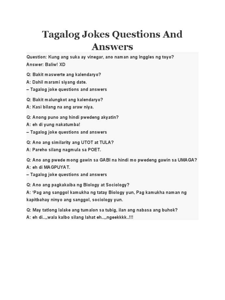 tagalog jokes question and answer