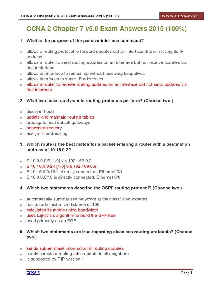 ccna exam answers chapter 7