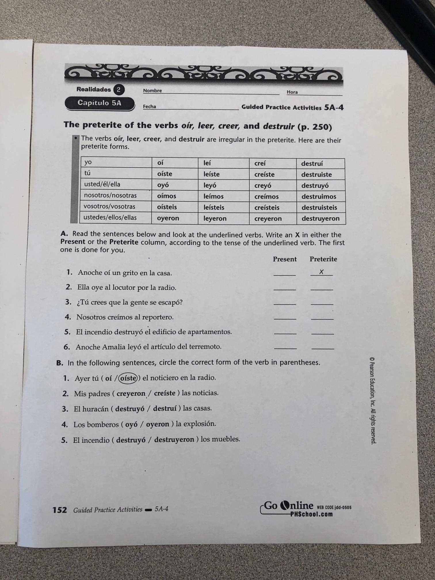 realidades 1 capitulo 7b guided practice answers