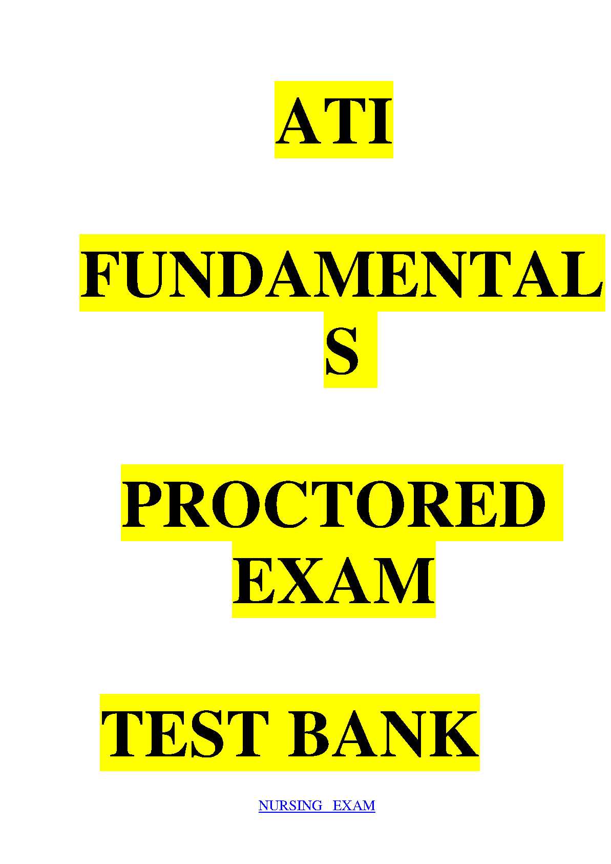 ati fundamentals proctored exam 2025