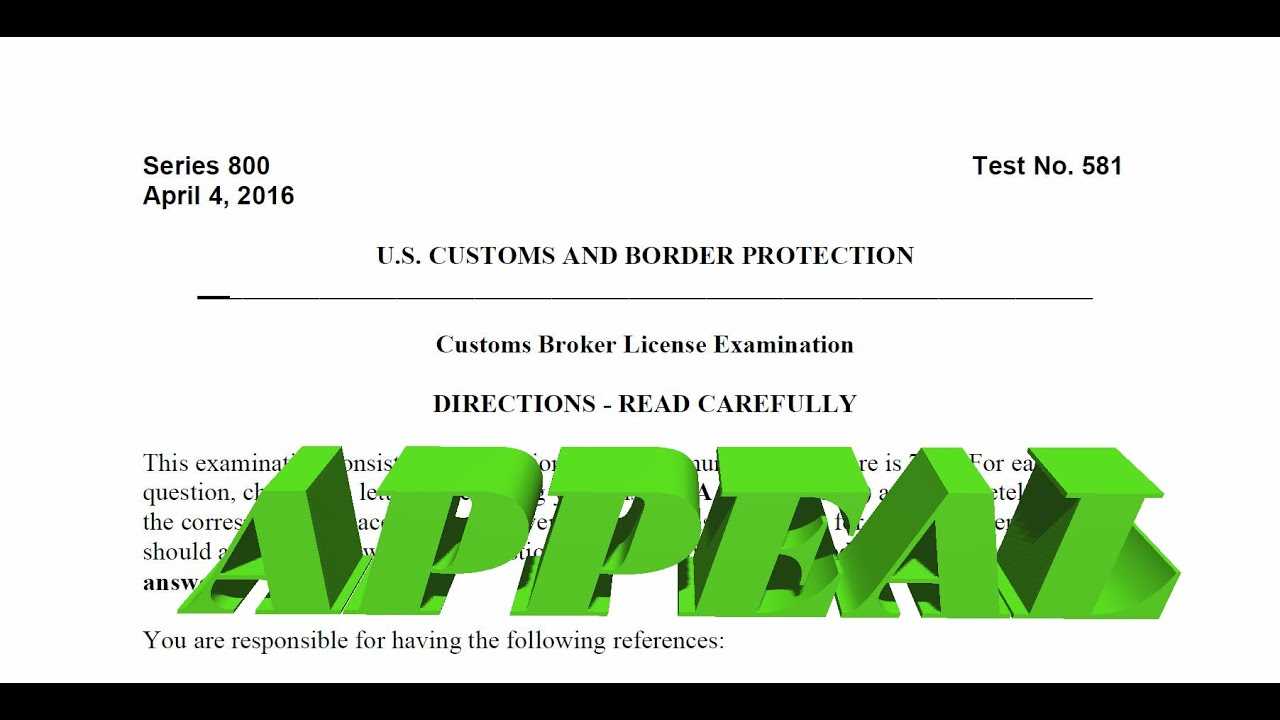 customs broker exam april 2016 answers