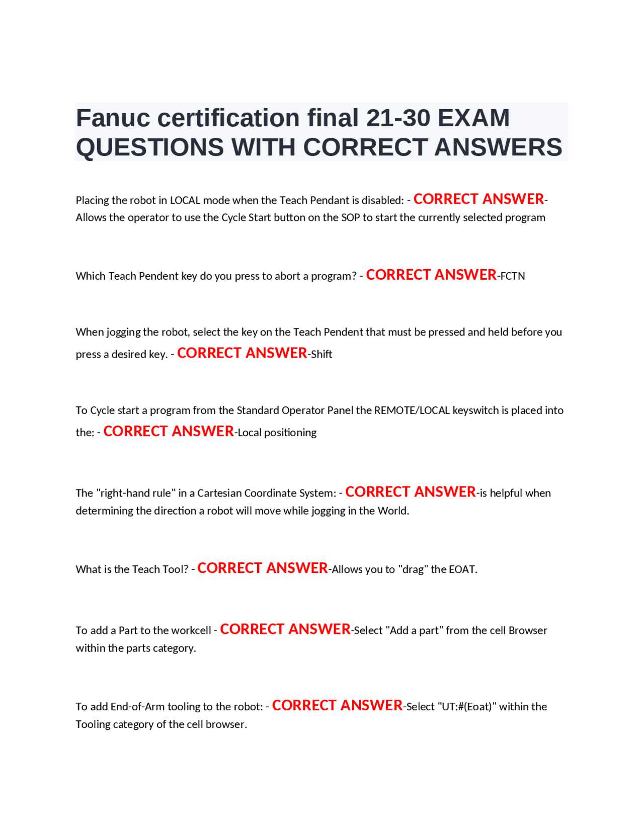 bqa final exam answers