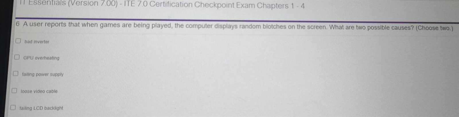 netacad checkpoint exam answers