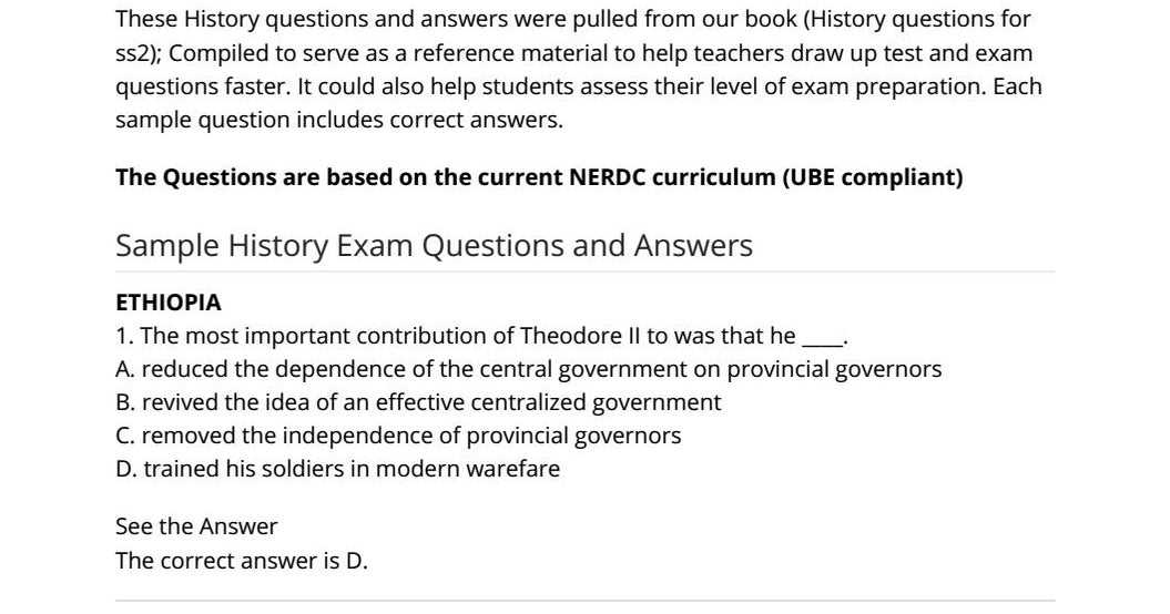 ss2 government exam questions and answers