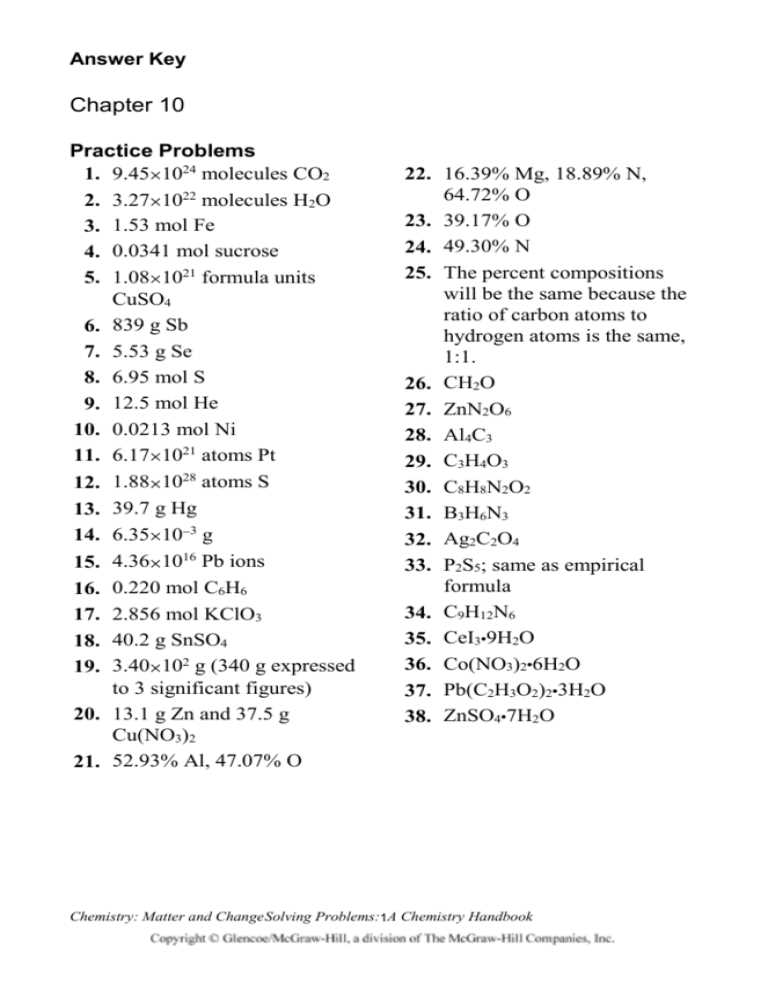 glencoe physical science chapter 10 review answers