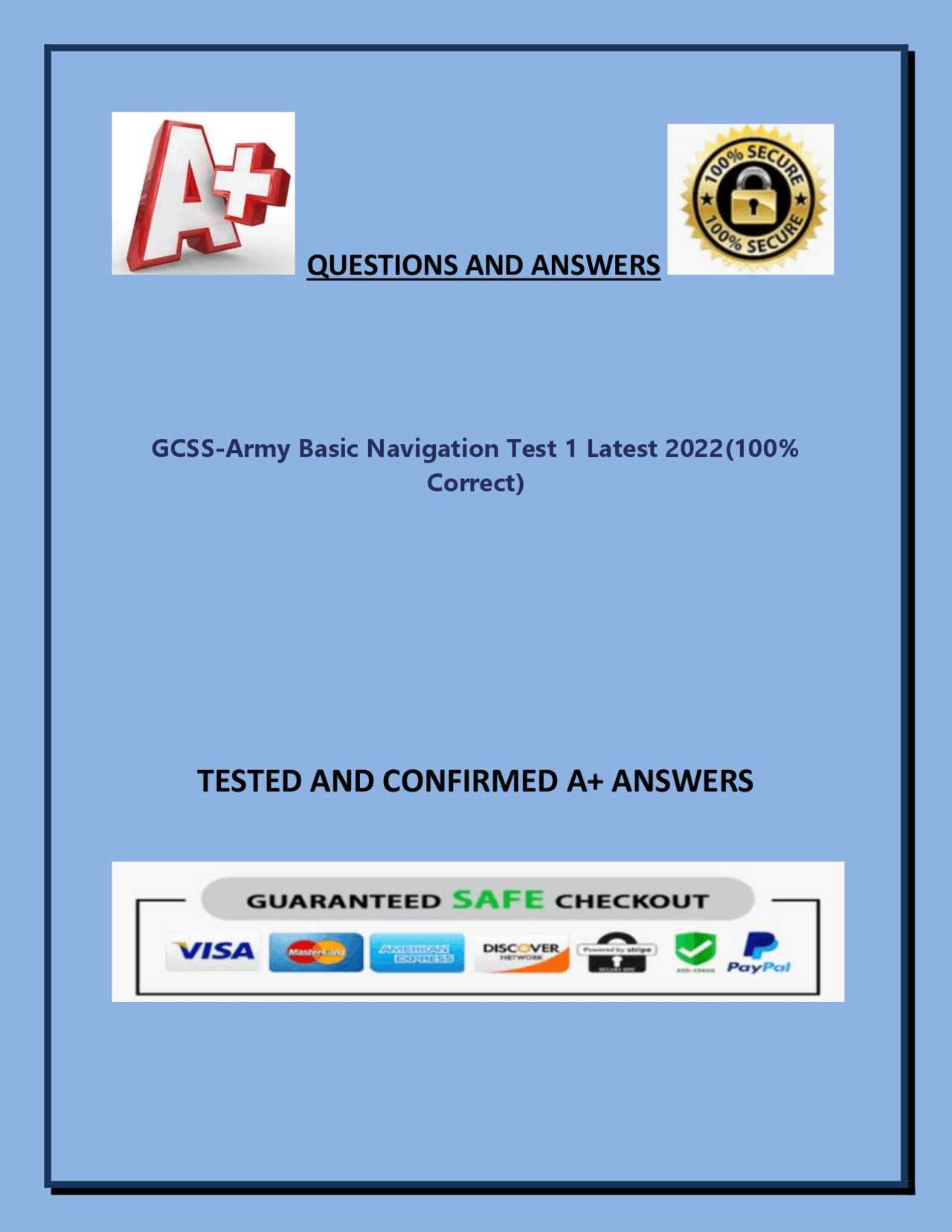 gcss army basic navigation exam answers